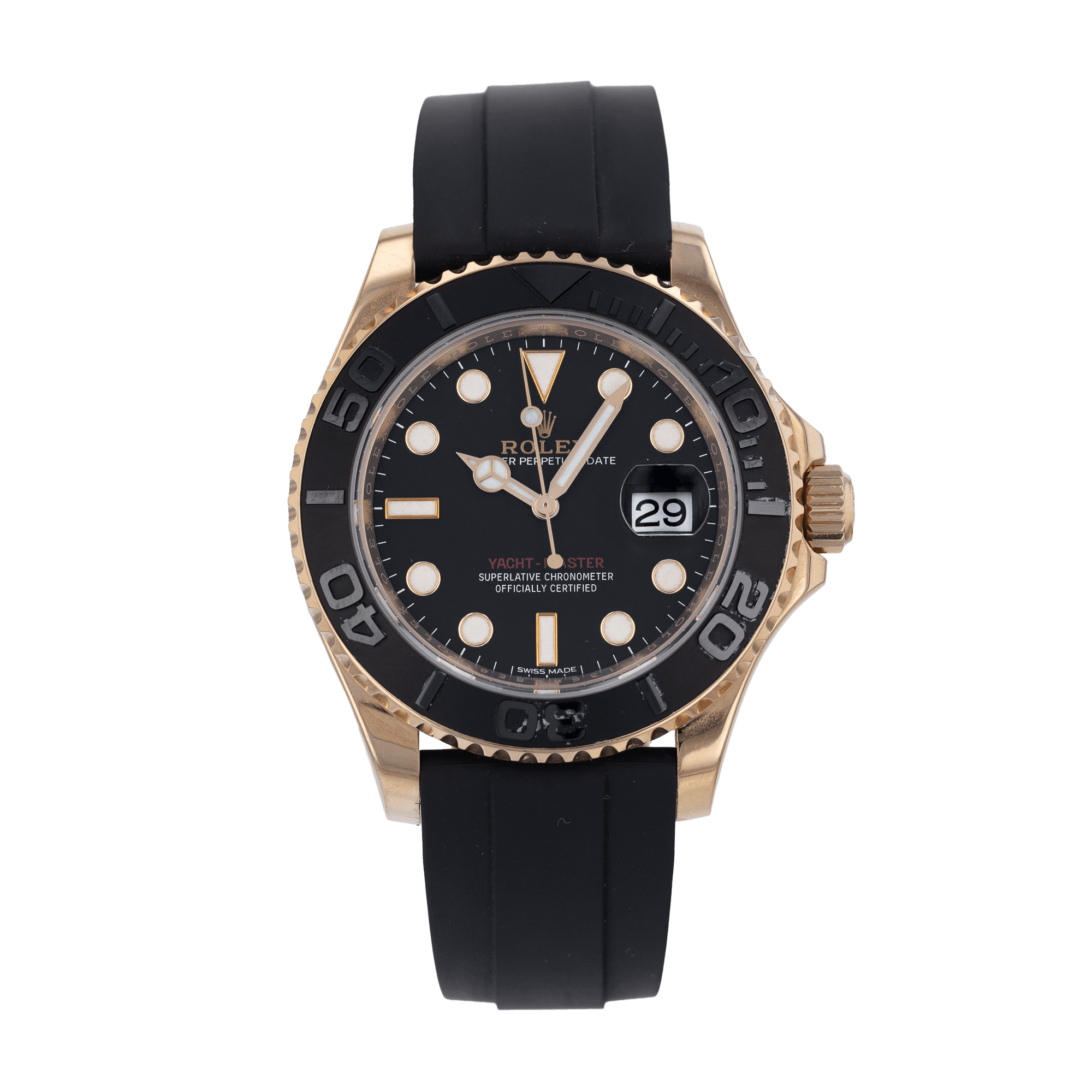 Rolex YachtMaster 40 Oysterflex Rose