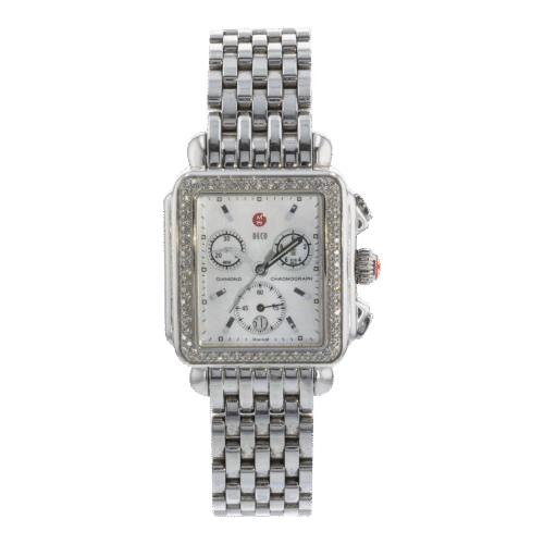 Deco Chronograph Quartz Diamond White Mother of Pearl